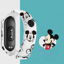 Disney-Correa de silicona para Xiaomi Mi Band 5, 4 y 3, repuesto de pulsera de TPU, con NFC, de Mickey 2024 - compra barato