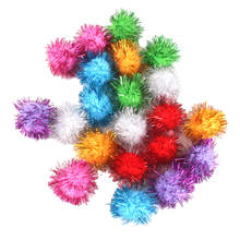 21pcs Tinsel  Pompom Ball for Kids Cat Dog Toys DIY Decoration 3.5cm 2024 - buy cheap