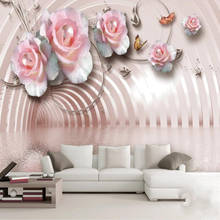 Milofi-papel tapiz 3D personalizado, Mural de joyería exquisita rosa, flores, Fondo para sala de estar, decoración de pared, Mural 2024 - compra barato