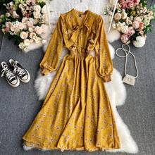 Women's Dress Floral Dress Female Korean Midi Dresses for Women Long Sleeve V-neck Spring Autumn 2021 Vestido De Mujer Pph3133 2024 - buy cheap