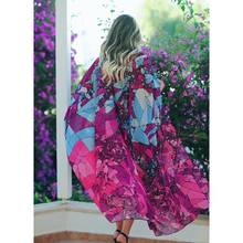 Vintage Women Floral Chiffon Loose Boho Shawl Kimono Long Cardigan Wrap Beach Cover Up Long Dress Coat Blouse 2024 - buy cheap