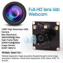 Cámara Web Sony IMX214, Webcam USB de 13MP, 3840x2880, 1/3, módulo de cámara Web con micrófono para visión industrial 2024 - compra barato