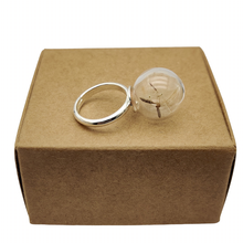Dandelion Wish Real Flower Glass Ball Resizable Copper Wedding Rings For Women Jewelry Boho Vintage Ladies Bohemian Diy 2024 - buy cheap