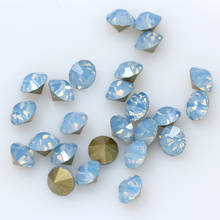 Strass de vidro brilhante opala azul ss4-ss38 lt para trás pedra brilhante cristal arte de unha decoração contas de fabricação de joias 2024 - compre barato