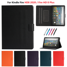 Capa para amazon kindle fire hd 8, capa hd8 2020 pu de tpu fino com suporte, capa tipo carteira para kindle fire hd 8 plus 2020 tablet hd8 2024 - compre barato