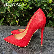 Veowalk-zapatos de tacón de aguja puntiagudos para mujer, tacones altos de punta estrecha, sin cordones, para fiesta, boda 2024 - compra barato