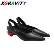 Xgravity Elegant Female V Design Fashion Pointed Toe Dress Shoe Ladies Summer Women High Heel Sandals Abnormal Ball Heels B070 2024 - buy cheap
