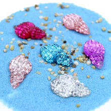 Mini cabochões de resina colorida com glitter, 10 peças 19*32mm, ornamento em forma de caracol marítimo com parte traseira lisa para enfeites de camafeu, álbum de recortes 2024 - compre barato