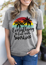 colored Everything Is Fine With Sunshine T-Shirt 100% Cotton funny quote cute women graphic unisex Fashion casual tshirt top tee 2024 - buy cheap