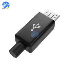 10PCS DIY Micro USB Male Plug Connectors Kit w/ Covers Black 2024 - buy cheap