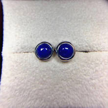 925 brincos de prata natural lapis lazuli brincos moda 2024 - compre barato