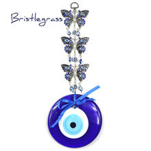 BRISTLEGRASS Turkish Blue Evil Eye 125mm Butterfly Amulets Lucky Charms Wall Hanging Pendants Pendulum Blessing Protection Decor 2024 - buy cheap