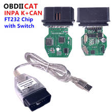 Conector de diagnóstico de Cable de interfaz USB INPA K + CAN K CAN INPA con Chip FT232RL con interruptor para B--M---W INPA K DCAN 2024 - compra barato