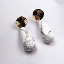 New Women Natural Water Drop Shape Agat Stone Earrings for Women 12x30mm 2024 - buy cheap