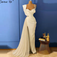Serene Hill-Vestidos de Noche de satén con abertura para mujer, Vestido largo de un hombro con cuentas, Sexy, para fiesta, 2021, DLA70886 2024 - compra barato