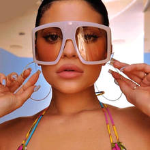 Fashion Oversized Square Sunglasses Women Men 2020 Big Frame Flat Top Luxury Retro Gradient Sun Glasses Vintage Shades UV400 2024 - buy cheap