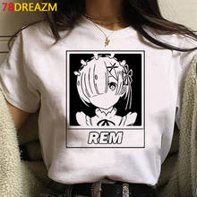 Camiseta de Re Zero Kara Hajimeru Isekai Seikatsu Rem Ram para mujer, ropa de pareja kawaii con estampado grunge harajuku kawaii 2024 - compra barato