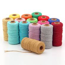 100M Pure Color Cotton Cord Natural 19 Colors Twisted Cord Rope Craft Macrame String DIY Handmade Home Decorative Supply 2mm 2024 - buy cheap