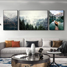 Pintura en lienzo de paisaje de viaje escandinavo, cartel nórdico de montaña, hierba, imagen artística de pared, decoración moderna para sala de estar 2024 - compra barato