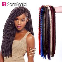 SAMBRAID Faux Soft Locs Crochet Hair 18inch Braiding Hair Extensions 24Roots/pack Soft Dreadlocks Crotchet Braids Synthetic Hair 2024 - buy cheap