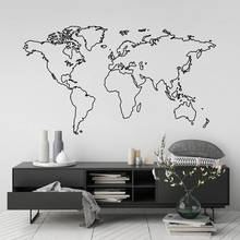 Карта мира, Настенная Наклейка с изображением глобуса, Современные художественные настенные наклейки, съемные виниловые обои для украшения дома, спальни, гостиной, Z899 2024 - купить недорого