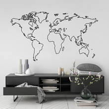 World Map Wall Sticker Globe Outline Modern Art Wall Decals Removable Vinyl Home Bedroom Living Room Decoration Wallpaper Z899 2024 - buy cheap