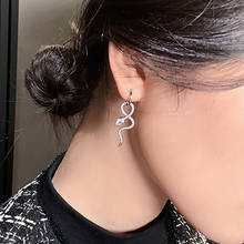 HuaTang Trendy Crystal Snake Shape Drop Dangle Earrings for Women Luxury Shiny Zircon Flower Earrings Charms Weddings Jewelry 2024 - buy cheap