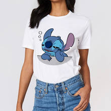 Camiseta con estampado de Lilo & Stitch para Mujer, camisetas de manga corta Unisex, ropa de calle Vintage 2021 2024 - compra barato