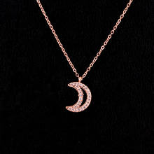 Hot new fashion micro crystal inlaid moon pendant necklace women necklaces for women jewelry wholesale 2024 - buy cheap