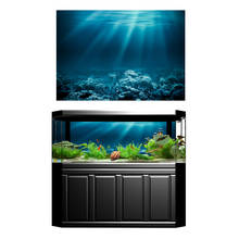 Serenable Aquarium Background Sticker Paper, 3D Fish Tank Adhesive Wallpaper Decoration, Underwater Backdrop 2024 - buy cheap