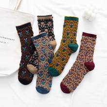 2020 Autumn And Winter Women's Socks New Mid-Length Three-Dimensional Flower Ethnic Style Korean Tube Socks Small Flower Ladies 2024 - buy cheap