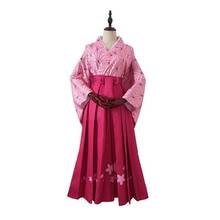 Anime demônio slayer do sexo feminino cosplay lâmina terno nidouzi yukata kimono lianzhu ganlu templo mili quimono cosplay vestido 2024 - compre barato