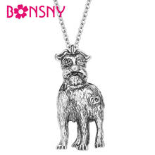 Bonsny-collar de perro Schnauzer Chapado en plata antigua, colgante de aleación, joyería de Animal dulce Mental para adolescentes y niñas, novedad, regalo 2024 - compra barato