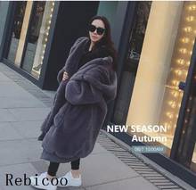 New  Winter Coats Women Solid Color Casual Loose Fur Jacket Big Fur Hooded Overcoats Fashion Thicken Faux Fur Coat 2024 - buy cheap
