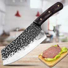 Faca do chef chinês forjada faca de corte de carne faca de aço inoxidável kichen para peixe frutas legumes faca de açougueiro cutelo 2024 - compre barato