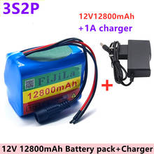 3S2P 12V 12800 мА/ч, Батарея 18650 литий-ионный аккумулятор 12,8 Ач Перезаряжаемые батареи с литиевая батарея BMS Батарея пакеты Защитная плата + Зарядное устройство 2024 - купить недорого