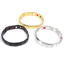 Pulseira masculina de 4 cores, pulseira de ímãs de terapia de energia, pulseiras de ímã, ímãs de magnetite, joias de cuidados inoxidável 2024 - compre barato