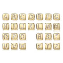 26Pcs/Lot A-Z Alphabet Initial Letter Gold Color Dice CZ Pendants Charms for Women Girl DIY Name Jewelry Wholesale GPM30A 2024 - buy cheap