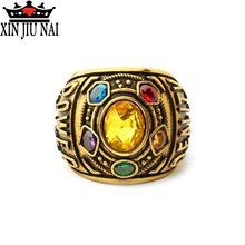 2019 New Avenger Alliance Creative Infinite Gloves Thanos 6 CZ Jewelry Super Power Ring Anniversary Gift Zircon Men's Jewelry 2024 - compre barato
