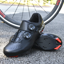 BOODUN-zapatos de ciclismo de carretera para hombre, Calzado con suela transpirable de nailon y cuero genuino, color blanco y negro 2024 - compra barato