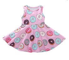 Платье для девочек, без рукавов, с принтом в виде пончиков 2024 - купить недорого