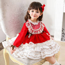 Spanish Baby Dresses for Litter Girls Royal Vintage Lolita Ball Gown Children Boutique Clothes Infant Birthday Velvet Vestidos 2024 - buy cheap