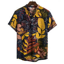 2022 Summer Shirts For Men Short Sleeve Tops Clothes Hawaiian Beach Flower Shirt Casual Loose Dress Shirt рубашка мужская 2024 - buy cheap