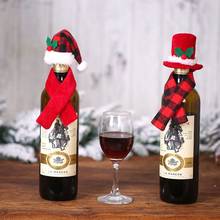 2020 Новый рождественский чехол для бутылки вина Санта Клаус Снеговик Чехлы для бутылки шампанского Рождество вечерние новый год домашний декор стол 2024 - купить недорого