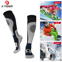 X-tiger snowboard meias homens inverno quente térmica meias de esqui longo perna aquecedores meias de algodão grosso esportes ciclismo esqui deslizamento meias 2024 - compre barato