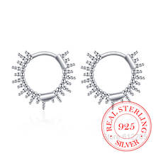 925 Sterling Silver Geometric Ball Buckle Simple Hoop Earrings for Women Silver/Gold Color Earring Wedding Party Jewelry Gift 2024 - купить недорого