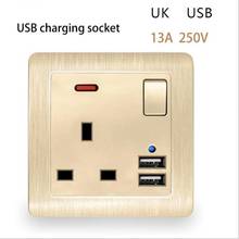 Enchufe de pared USB, enchufe británico de alimentación 13A, Interruptor táctil de alimentación 13A/86 tipo/británico, toma de corriente individual de tres agujeros, muebles y hogar 2024 - compra barato