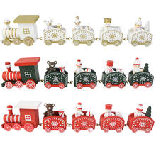 Christmas Ornament Train Wood Craft Christmas Decoration 2021 Navidad New Year Gift Kids Toy Xmas Noel Home Decoration Supplies 2024 - buy cheap