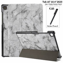 For Samsung Galaxy Tab A7 10.4 2020 Case SM-T500 SM-T505 Marble Pattern Shell For Galaxy Tab A 7 A7 T500 T505 Coque Gift Pen 2024 - buy cheap