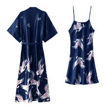 Conjunto de Albornoz y camisón de verano para mujer, ropa de dormir, Kimono, ropa de dormir, M-XXL, 2 uds. 2024 - compra barato